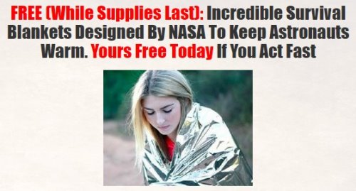 Click here and get your free emergency blanket